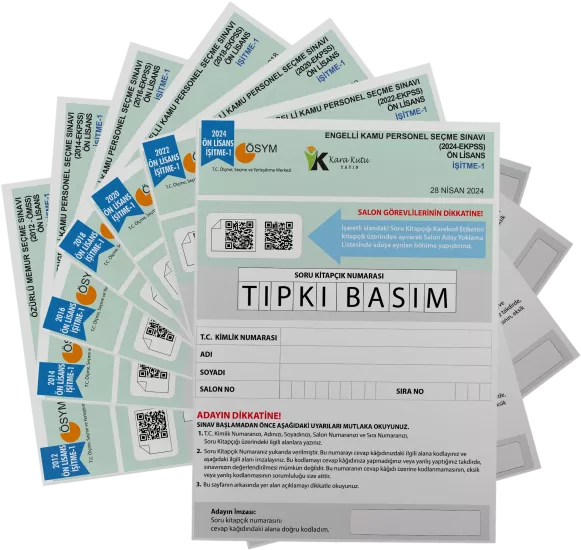 2026 EKPSS Ön Lisans İşitme-1 ÖSYM Çıkmış Soru Tıpkı Basım Soru Kitapçıkları 7li TG Deneme Paketi