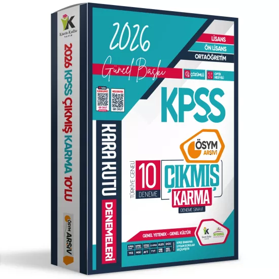 2026 KPSS Lisans Genel Kültür Genel Yetenek ÖSYM Çıkmış Karma Karakutu 10lu Deneme Dijital Çözümlü
