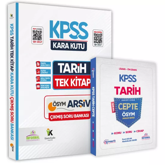 KPSS Tarihin Kara Kutusu ve Tarih CEPTE Konu-Soru-Cevap Konu Özetli Dijital Çözümlü 2li Set