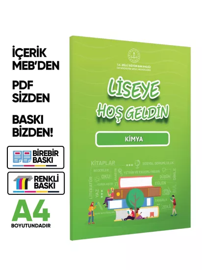 2027 MEBİ 10.Sınıf Maarif Modeli Yeni Müfredat LİSEYE HOŞGELDİN Kimya Kitabı BASKI ÜCRETİ