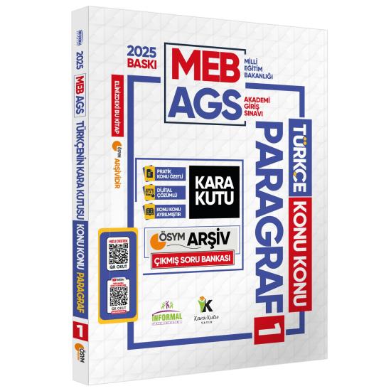 2025 MEB-AGS Türkçenin Kara Kutusu KONU KONU PARAGRAF 1 ÖSYM Çıkmış Çözümlü Soru Bankası Konu Özetli