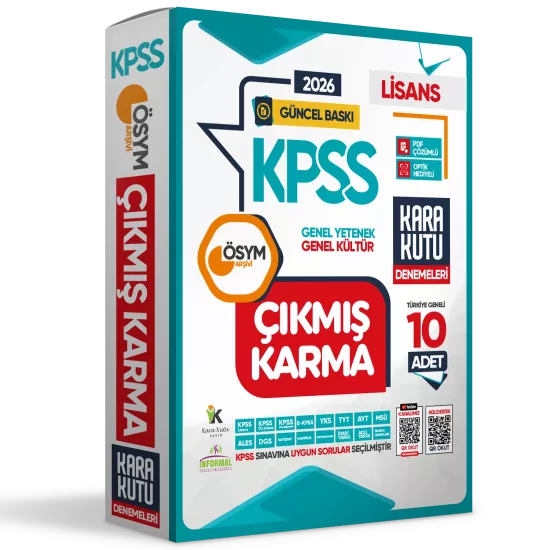 2026 KPSS Lisans Genel Kültür Genel Yetenek ÖSYM Çıkmış Karma Karakutu 10lu Deneme Dijital Çözümlü