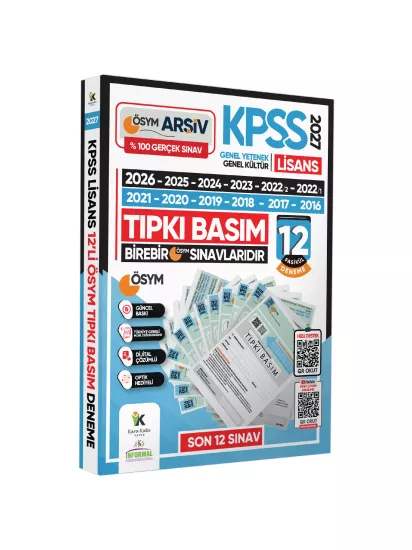 2027 KPSS Lisans ÖSYM Çıkmış Soru Tıpkı Basım 12li Deneme Paketi Video Çözümlü Türkiye Geneli