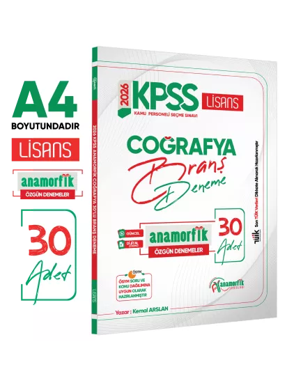 2026 Kpss Anamorfik Serisi Coğrafya 30lu Branş Denemesi Yeni Son Tüik Verileri Ekli Dijital Çözümlü