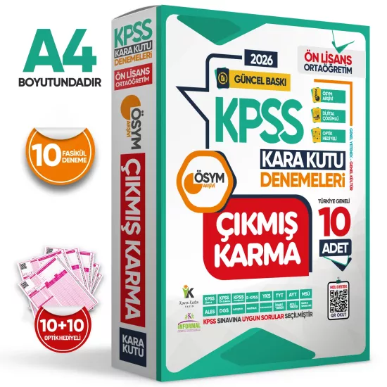 2026 KPSS Ön Lisans Genel Kültür Genel Yetenek ÖSYM Çıkmış Karma Karakutu 10lu Deneme D.Çözümlü