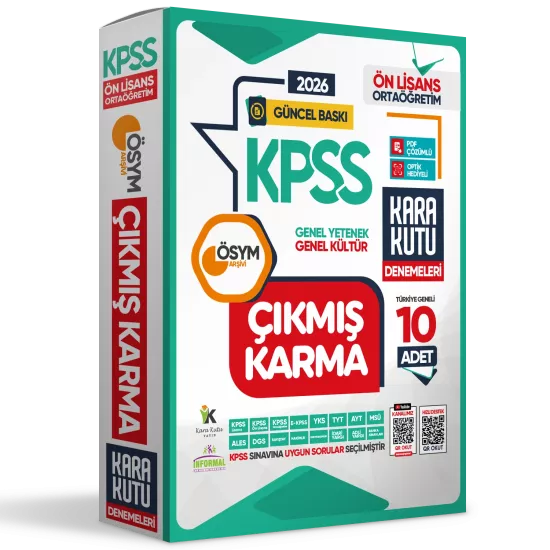 2026 KPSS Ön Lisans Genel Kültür Genel Yetenek ÖSYM Çıkmış Karma Karakutu 10lu Deneme D.Çözümlü