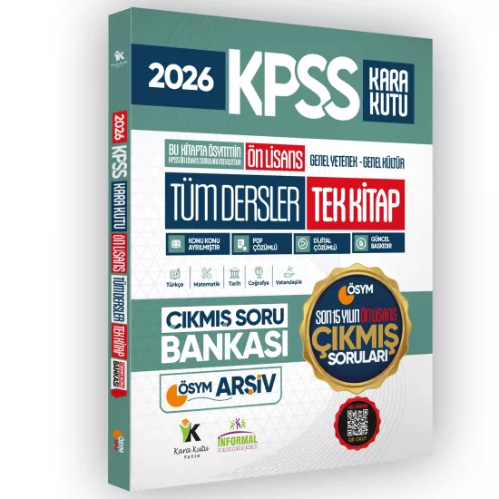 2026 FULLÖnLisans KPSS ÖSYM Tüm Dersler Tek Kitap Soru Bankası Son 15Yıl Çözümlü(Sadece Ön Lisans) 2026 FULLÖnLisans KPSS ÖSYM Tüm Dersler Tek Kitap Soru Bankası Son 15Yıl Çözümlü(Sadece Ön Lisans)