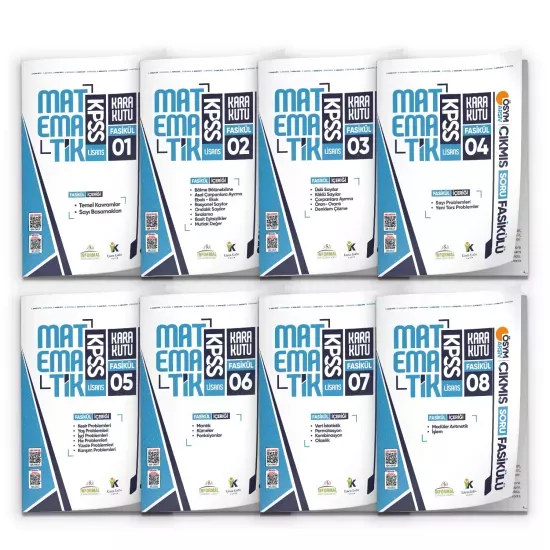 2026 KPSS MATEMATİK Kara Kutu 8li Fasikül SETİ ÖSYM Çıkmış Soru Bankası Çözümlü Modülü PAKET