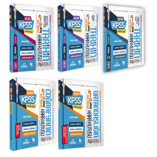 KPSS Kara Kutu Genel Kültür Altın Set Konu Özetli Dijital Çözümlü 5li ÖSYM Çıkmış Soru Bankası