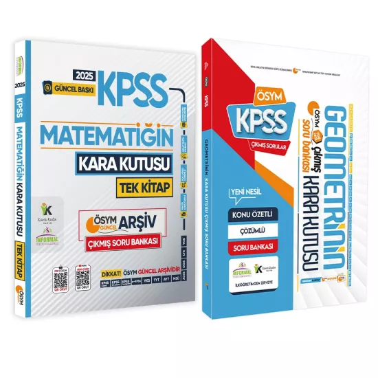 2025 KPSS Kara Kutu Matematik TEK KİTAP ve Geometri Set Çıkmış Soru Bankası Konu Özetli Video/PDF Çözümlü