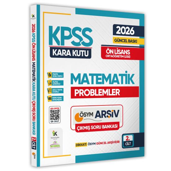 2026 KPSS Önlisans/Ortaöğretim MATEMATİK Kara Kutu 2.Cilt PROBLEMLER ÖSYM Çıkmış Soru Bankası Çözüml