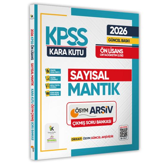 2026 KPSS Önlisans/Ortaöğretim SAYISAL MANTIK Kara Kutu ÖSYM Çıkmış Soru Bankası Dijital Çözümlü