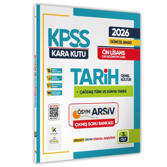 2026 KPSS Önlisans/Ortaöğretim Tarihin Kara Kutusu 3.Cilt ÖSYM Çıkmış Soru Bankası Konu Özetli Çözüm