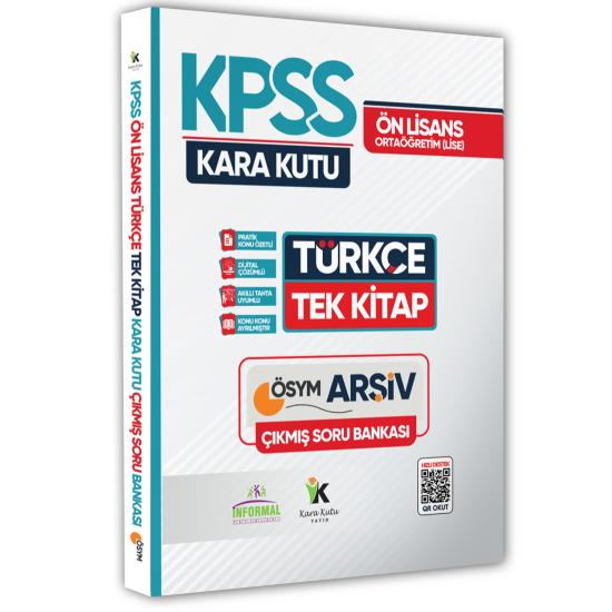 KPSS Önlisans-Ortaöğretim Türkçenin Kara Kutusu Tek Kitap Çıkmış Soru Bankası Dijital Çözümlü
