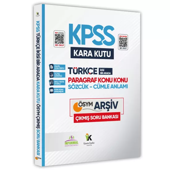 KPSS Türkçenin Kara Kutusu Dijital Çözümlü Konu Özetli ÖSYM Çıkmış Soru Bankası Altın Set Paket