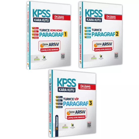 KPSS Önlisans/Ortaöğretim Kara Kutu Türkçe Paragraf 3lü Altın Set Çıkmış Soru Bankası Dijital Çözüml