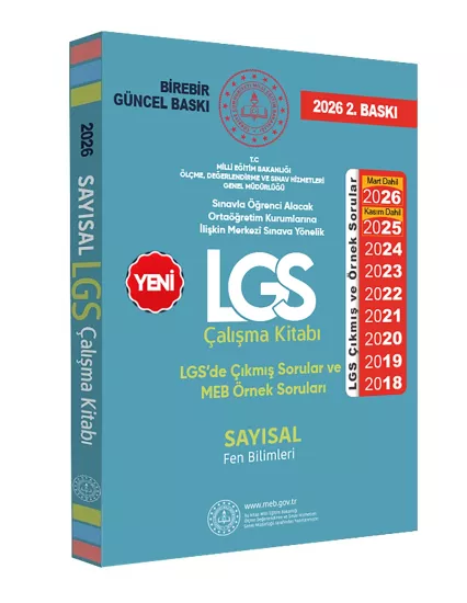 2026(Mart dahil)MEB Örnek Soruları LGS Fen Bilimleri Çalışma Kitabı 8.Sınıf RENKLİ Baskı A4 Boyut