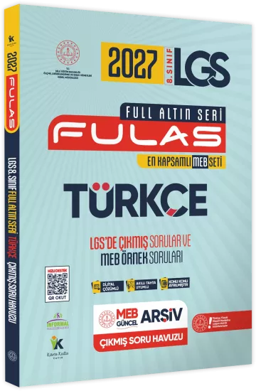 2027 8.Sınıf Full LGS Altın Seri (FULAS) TÜRKÇE MEB Çıkmış Soru Bankası Modüler Seti PDF/Video Çözümlü