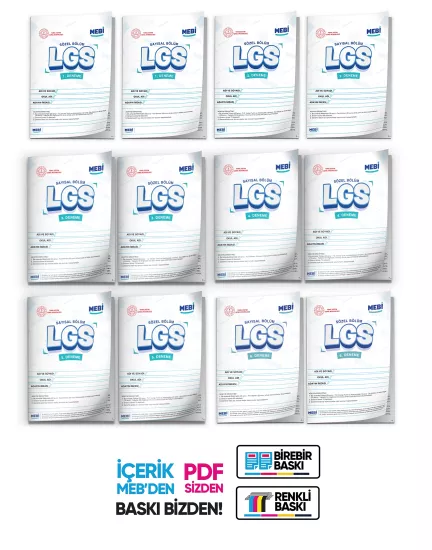 2026 LGS 8.Sınıf MEB ONLİNE 1. 2. 3. 4. 5. 6. Deneme Türkiye Geneli Paket PDF BASKI ÜCRETİ