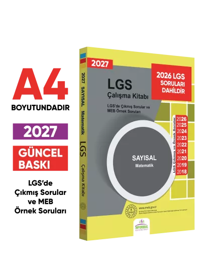 2027 LGS Matematik Çıkmış ve meb örnekli Sorular Kitabı (A4 Renkli)