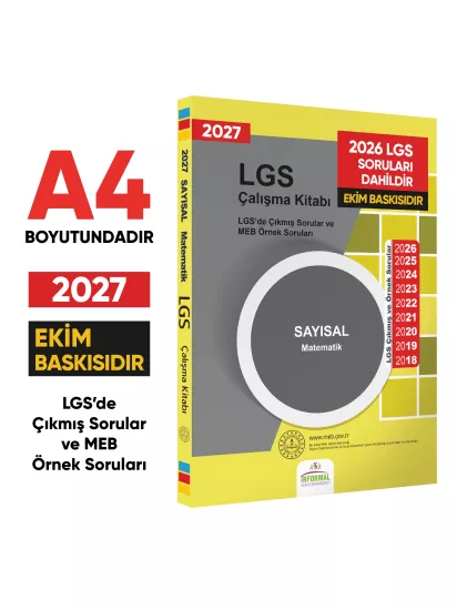 2027 LGS Matematik Çıkmış ve meb örnekli Sorular Kitabı (A4 Renkli)