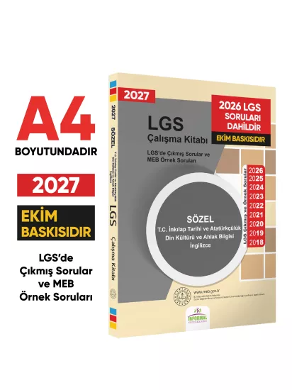 2027 LGS Tarih-Din-İng Çıkmış Sorular Kitabı (A4 Renkli)