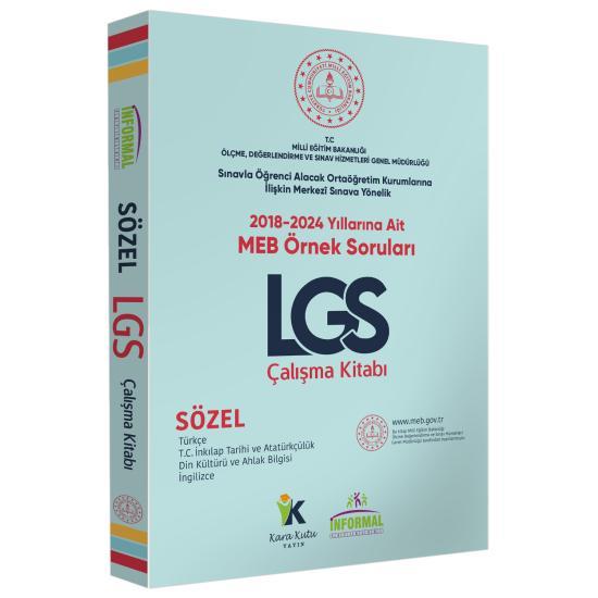 MEB Örnek Soruları LGS Sözel Çalışma Kitabı 8.Sınıf Türkçe-Tarih-Din-İngilizce RENKLİ Baskı A4 Ebat