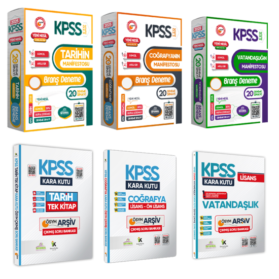 KPSS Lisans GK (Tarih Coğrafya Vatandaşlık) Manifesto 6lı Set