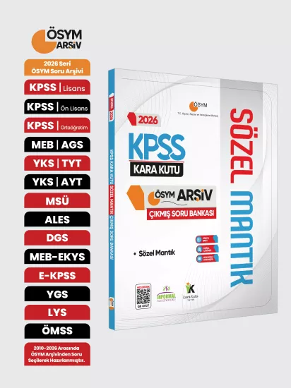 2026 KPSS Önlisans/Ortaöğretim Türkçe Sözel Mantık Kara Kutu ÖSYM Çıkmış Soru Bankası Dijital Çözümlü
