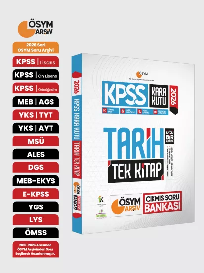 2026 KPSS Kara Kutu Tarih TEK KİTAP ÖSYM Arşiv Çıkmış Soru Bankası Konu Özetli Dijital Çözümlü