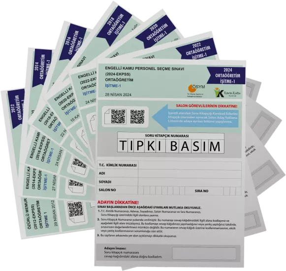 2026 EKPSS Ortaöğretim İşitme-1 ÖSYM Çıkmış Soru Tıpkı Basım Soru Kitapçıkları 7li TG Deneme Paketi