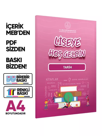 2027 MEBİ 9.Sınıf Maarif Modeli Yeni Müfredat LİSEYE HOŞGELDİN Tarih Kitabı BASKI ÜCRETİ