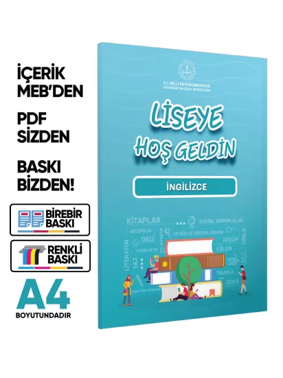 2027 MEBİ 9.Sınıf Maarif Modeli Yeni Müfredat LİSEYE HOŞGELDİN İngilizce Kitabı BASKI ÜCRETİ