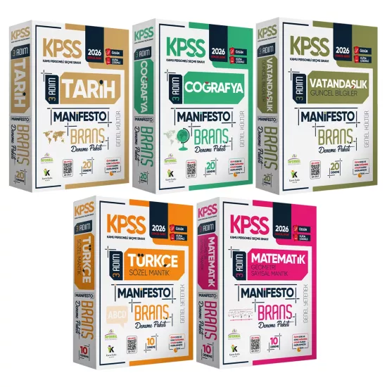 2026 KPSS Genel Kültür 3 Adım 5li Manifesto Dijital Çözümlü Branş Deneme Seti
