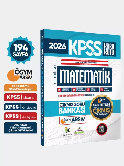 2026 FULLKPSS Lisans -Önlisans-Ortaöğretim Matematik Kara Kutu ÖSYM Çıkmış Soru Bankası Son 15 Yıl