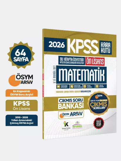 2026 FULLÖnLisans KPSS Matematik Kara Kutu ÖSYM Çıkmış Soru Bankası Son 15 Yıl (Sadece Ön Lisans)