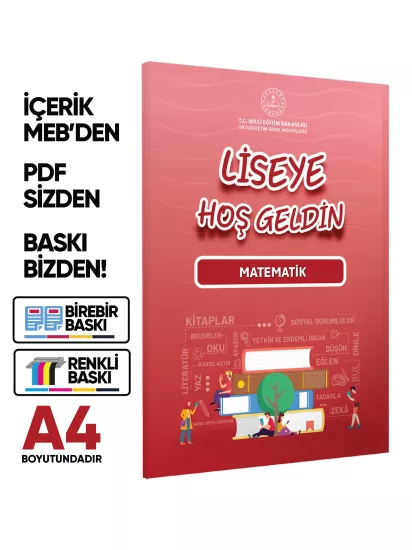 2027 MEBİ 10.Sınıf Maarif Modeli Yeni Müfredat LİSEYE HOŞGELDİN Matematik Kitabı BASKI ÜCRETİ