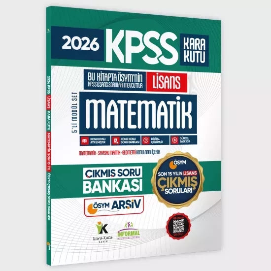 2026 FULLLisans KPSS Lisans Matematik Kara Kutu ÖSYM Çıkmış Soru Bankası Son 15 Yıl(Sadece Lisans)