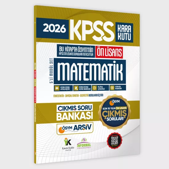 2026 FULLÖnLisans KPSS Matematik Kara Kutu ÖSYM Çıkmış Soru Bankası Son 15 Yıl (Sadece Ön Lisans) 2026 FULLÖnLisans KPSS Matematik Kara Kutu ÖSYM Çıkmış Soru Bankası Son 15 Yıl (Sadece Ön Lisans)