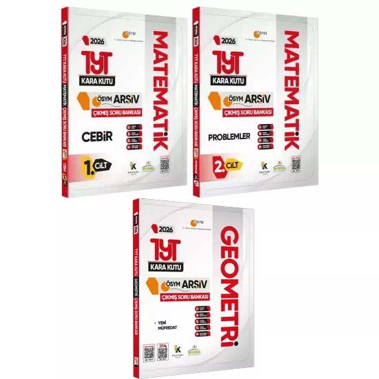 2026 TYT Kara Kutu Matematik 1.-2.Cilt ve Geometri 3lü ÖSYM Çıkmış Soru Bankası Konu Özetli Çözümlü