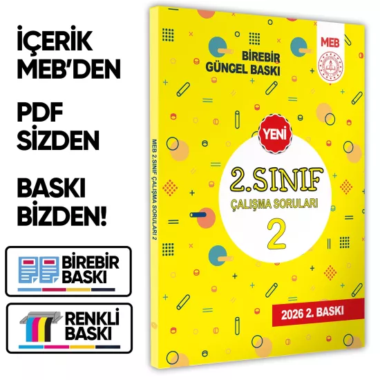 2026 MEB İlkokul 2.Sınıf Çalışma Soruları 1 Tüm Dersler Kazanım Pekiştirme Kitabı BASKI ÜCRETİ