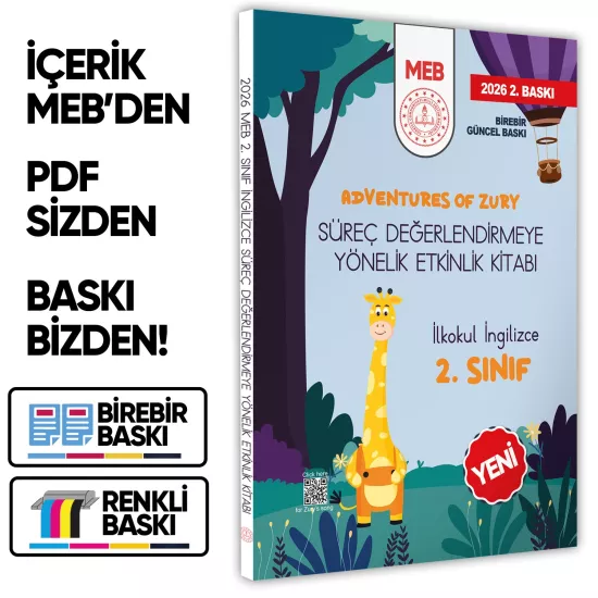 2026 MEB İlkokul 2.Sınıf İNGİLİZCE Süreç Değerlendirmeye Yönelik Etkinlik Kitabı BASKI ÜCRETİ