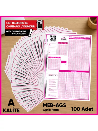 MEB-AGS Deneme Sınavları İçin 100 Adet Optik Form