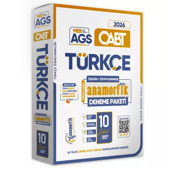 2026 MEB-AGS ÖABT Anamorfik TÜRKÇE Öğretmenliği Özgün 10lu Deneme Dijital Çözümlü Türkiye Geneli