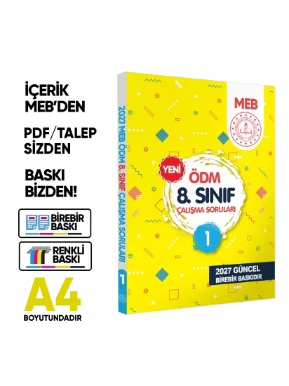 2027 LGS 8.sınıf MEB Çalışma Soruları SORU Bankası 6lı Modül Set ÖDM Çalışma Kitapları BASKI ÜCRETİ