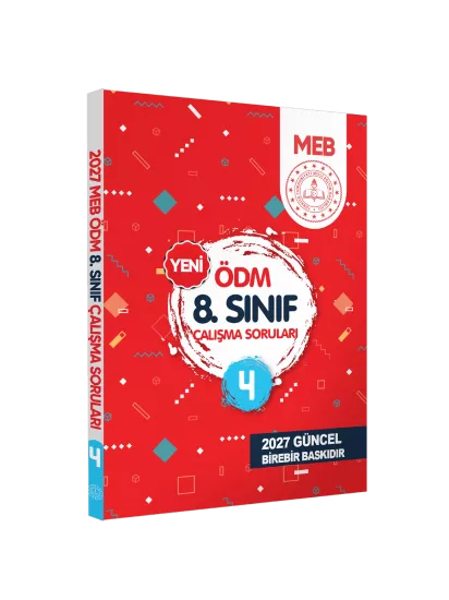 2027 LGS MEB Çalışma Soruları Ölçme Değerlendirme Merkezi ÖDM 8.Sınıf Çalışma Kitabı 4 BASKI ÜCRETİ