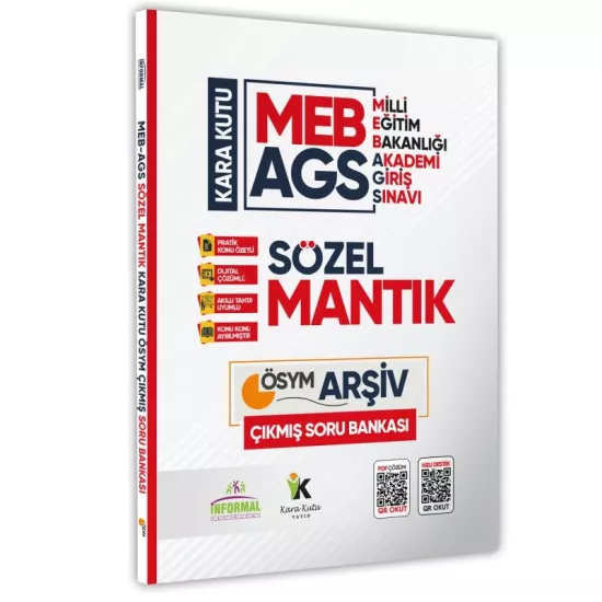 MEB-AGS Sözel Mantık Kara Kutu Konu Özetli ÖSYM Çıkmış Soru Havuzu Bankası Dijital Çözümlü