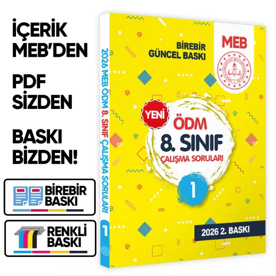 2026 LGS MEB Çalışma Soruları Soru Bankası ÖDM 8.Sınıf Çalışma Kitabı 1 BASKI ÜCRETİ