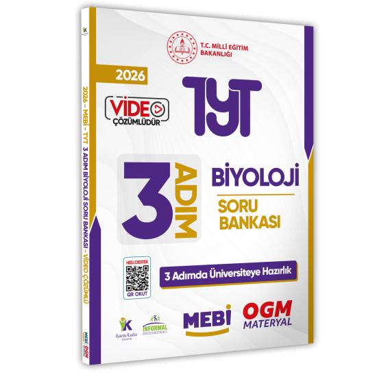 2026 TYT MEBİ-OGM 3 ADIM Biyoloji Soru Bankası RENKLİ A4 Boyut Video Çözümlü (Karakutu Katkılarıyla)
