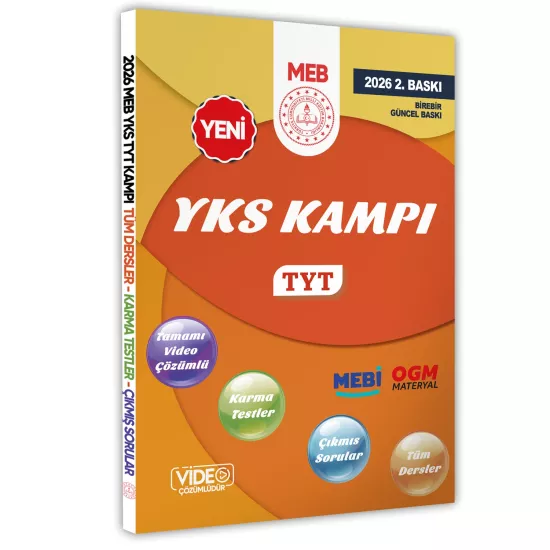2026 YKS-TYT KAMPI MEBİ Tüm Dersler Soru Bankası Video Çözümlü (A4 Boyutu-Renkli Baskı)BASKI ÜCRETİ